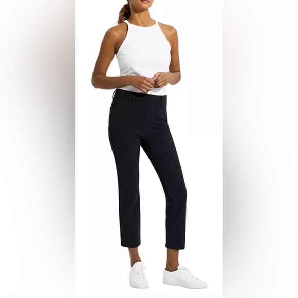 Theory | Women’s black linen blend pants, zipper/button front closure, size 10 - Picture 13 of 14